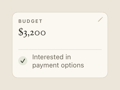 The budget card, the check on